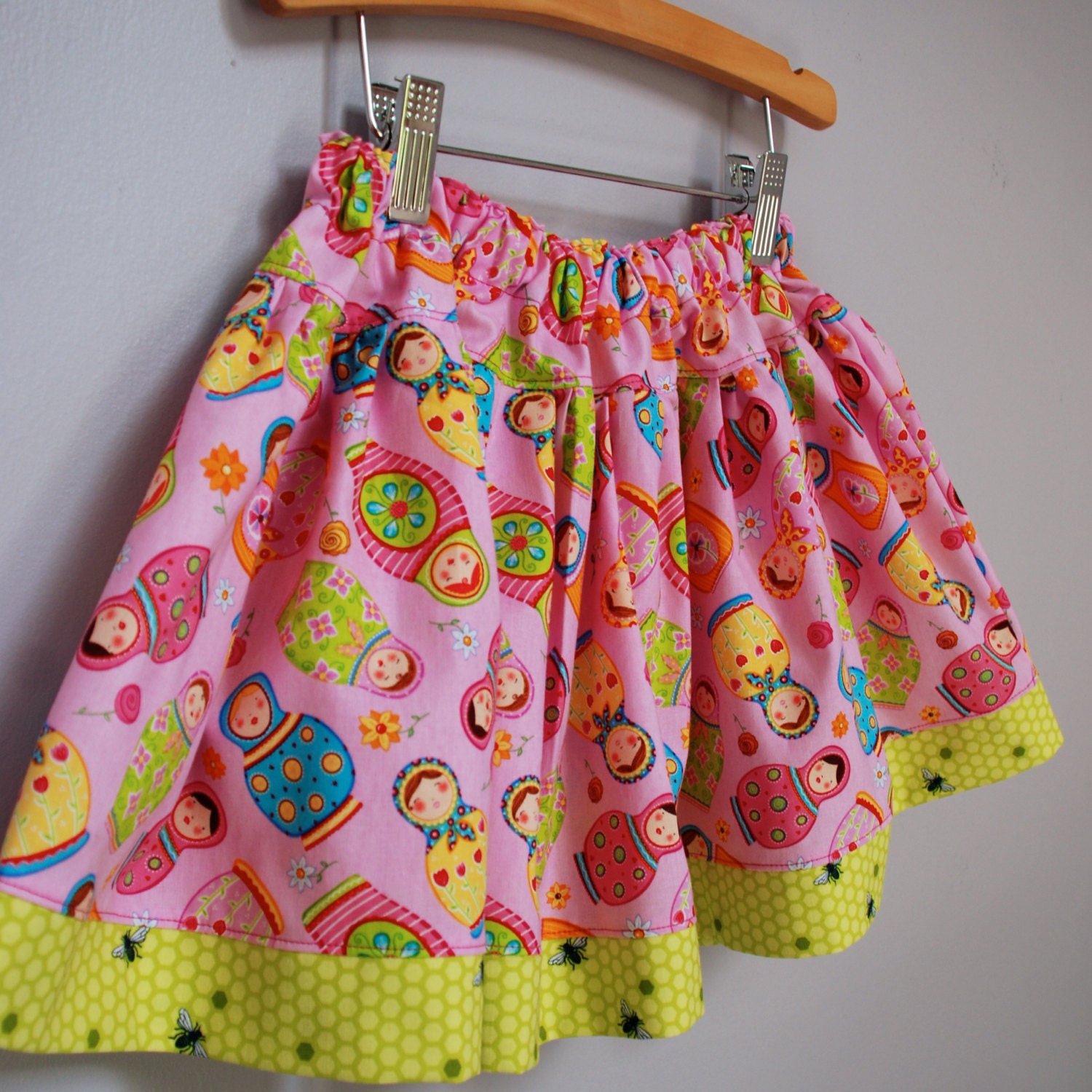 Magda ..... matryoshka nesting dolls ....  handmade girls twirl skirt  size 3/4............from gock's frocks...