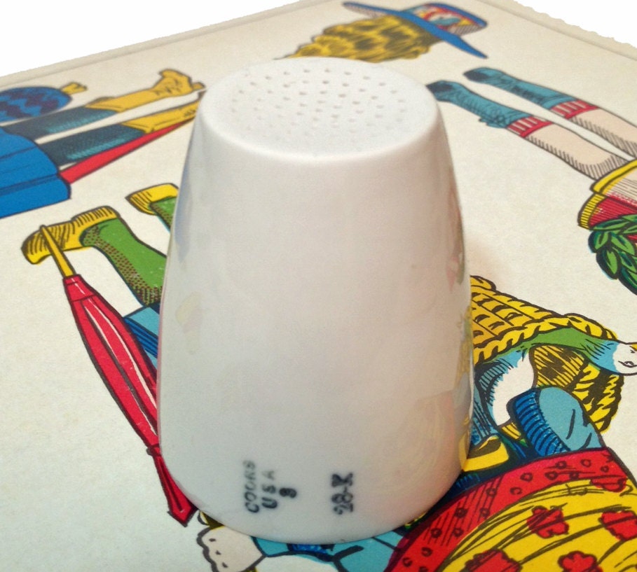 1pc VINTAGE LAB CUP Coors Porcelain Tiny Perforated Laboratory Vessel