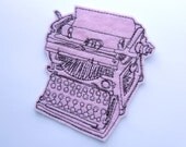 Iron On Patch Typewriter Applique in Pink