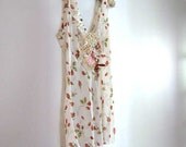Rosebud Top, Chiffon, Vintage Lace, Rustic, Mother of Pearl, Beaded, Long Top, Short Dress, Upcycled Clothing