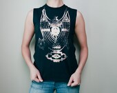 Tibetan Necklace Bleached Black Muscle Tee