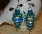 Micro Macrame Earrings with Crystal Swarovski Briolette