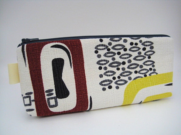 mid century geometric pouch