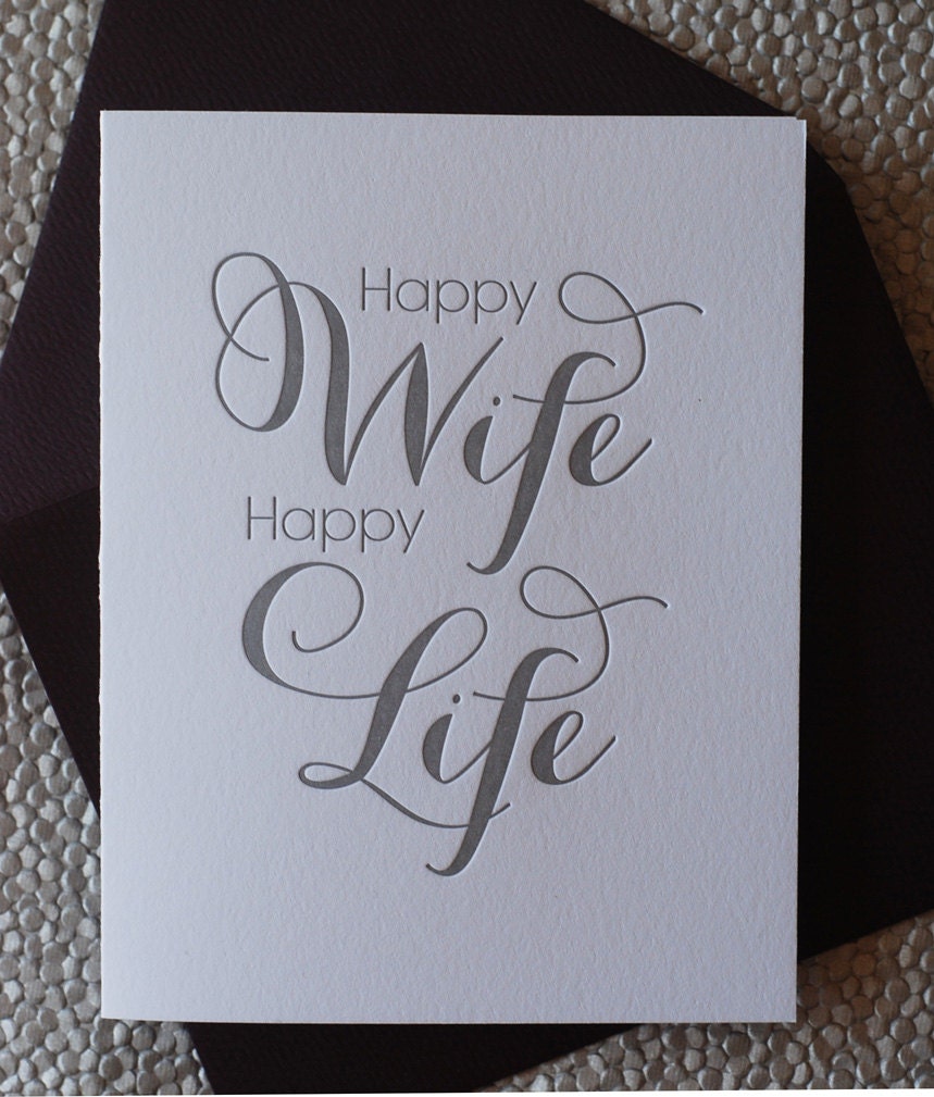 Happy Wife, Happy Life - wedding, love, anniversary card