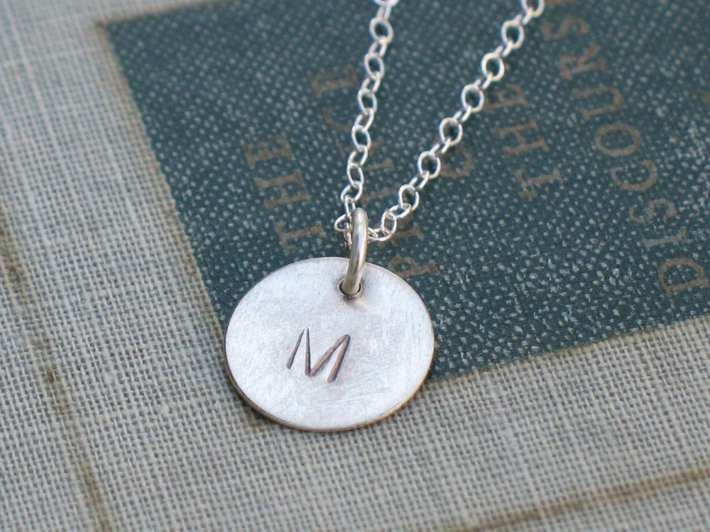 customized silver initial necklace