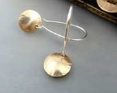 golden discs ... 14k gold filled and silver earrings
