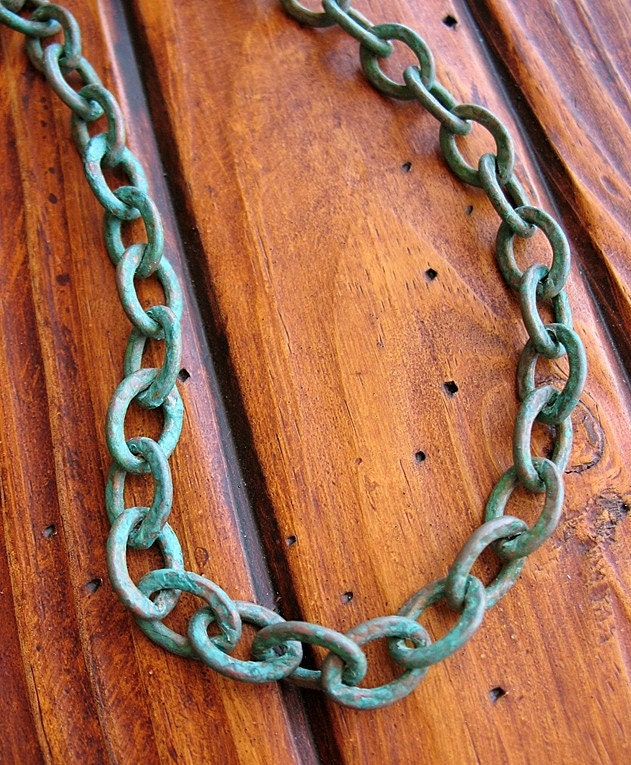 Verdigris - Large Textured Copper Chain