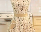 Retro Sweetheart Apron Vintage Skeleton Keys BELLA Full Apron