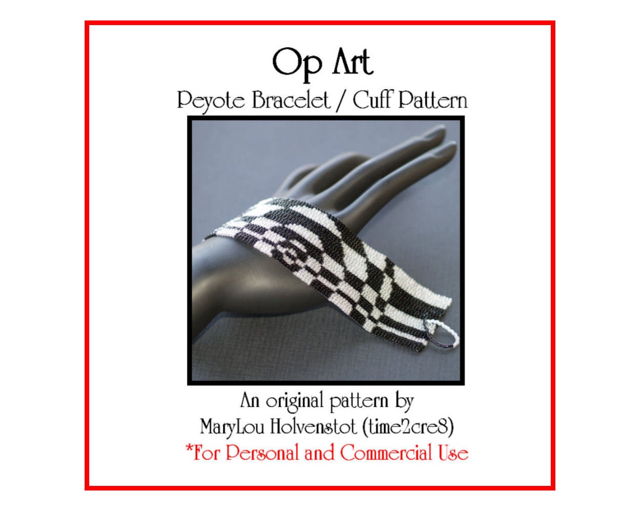 Peyote Bracelet Pattern ... OP ART ... Modern . Optical Illusion . Geometric . Circles . Concentric . Bold . Fun . Pop Art . 3 for 2