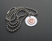 Initial Copper and Silver Necklace