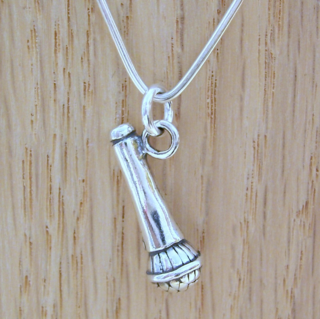 Sterling Silver Microphone Charm - Microphone Charm - Singing Charm