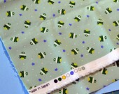 Frog King on Pale Green - Japanese Fabric Remnant Piece