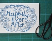 Happily Ever After Hand Screen Printed card