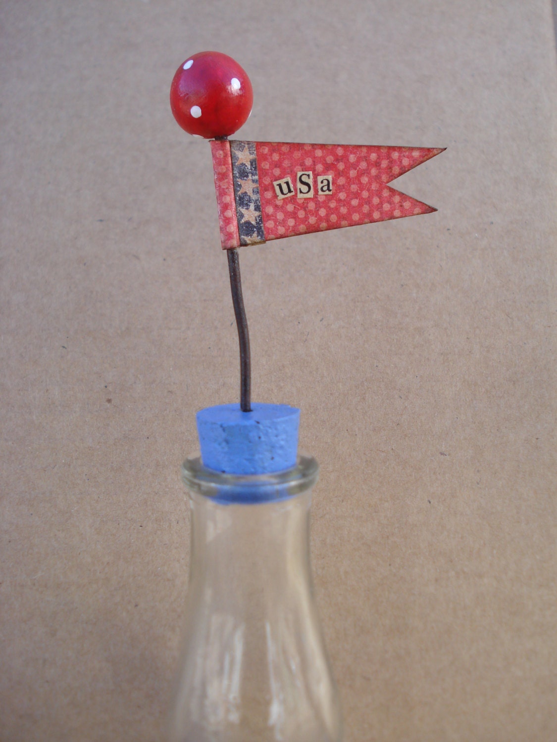rUsty peAch coLLeCtiOn...fUnKy uSa fLag bottLe toPper