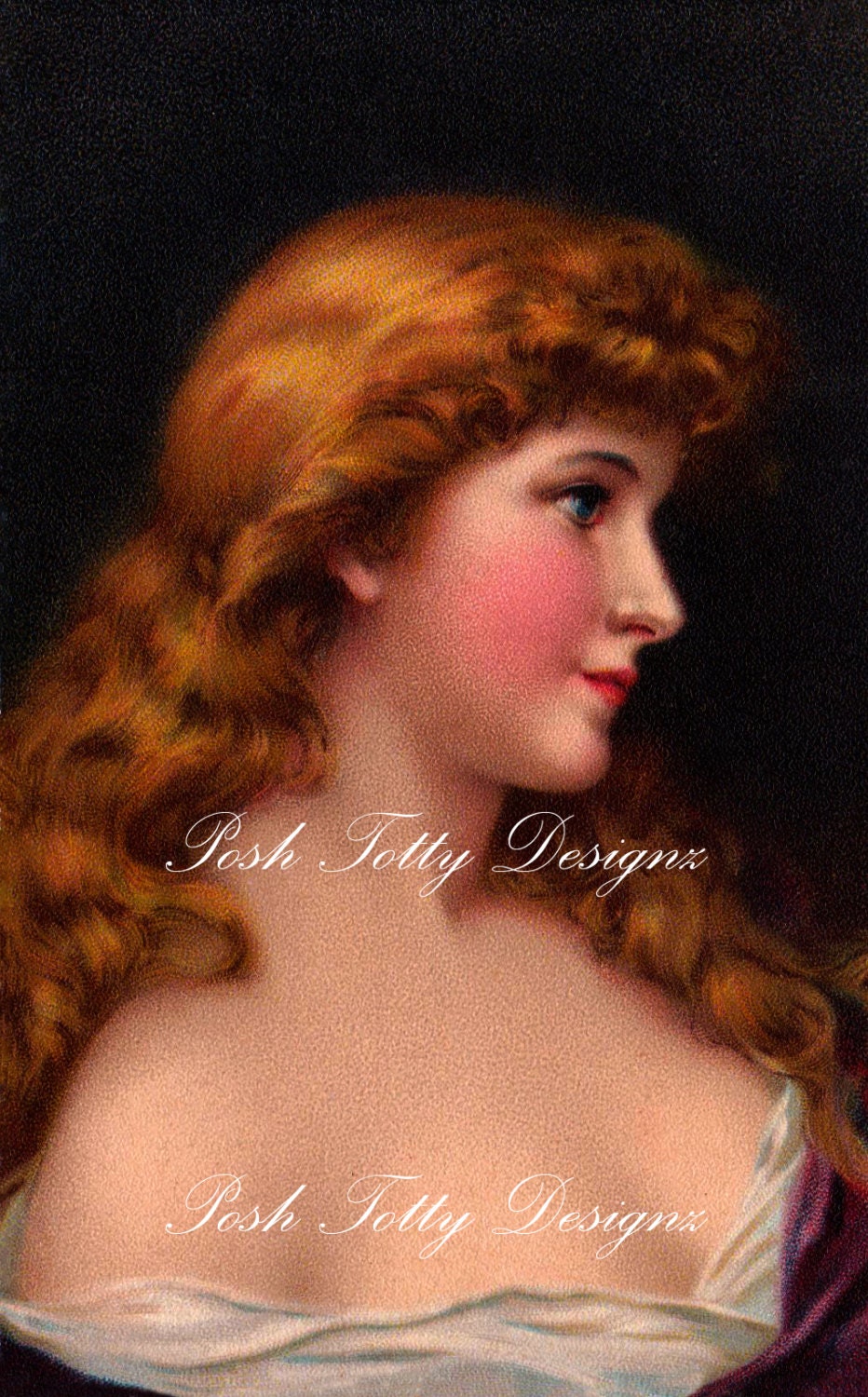 1900s Edwardian Beautiful Lady Vintage Postcard Digital Download Printable Image (PC17a)