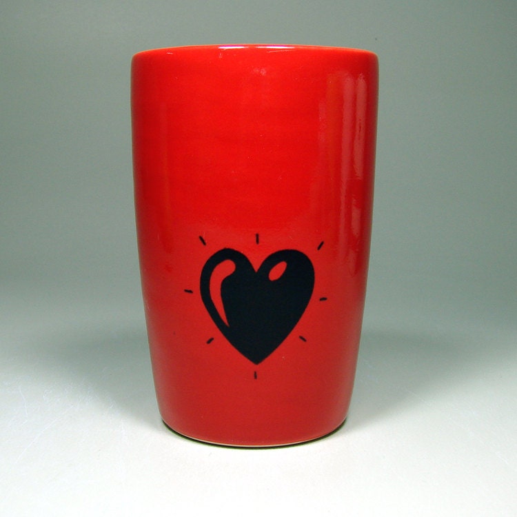 18oz tumbler heart throb (berry red) - Made to Order / Pick Your Colour