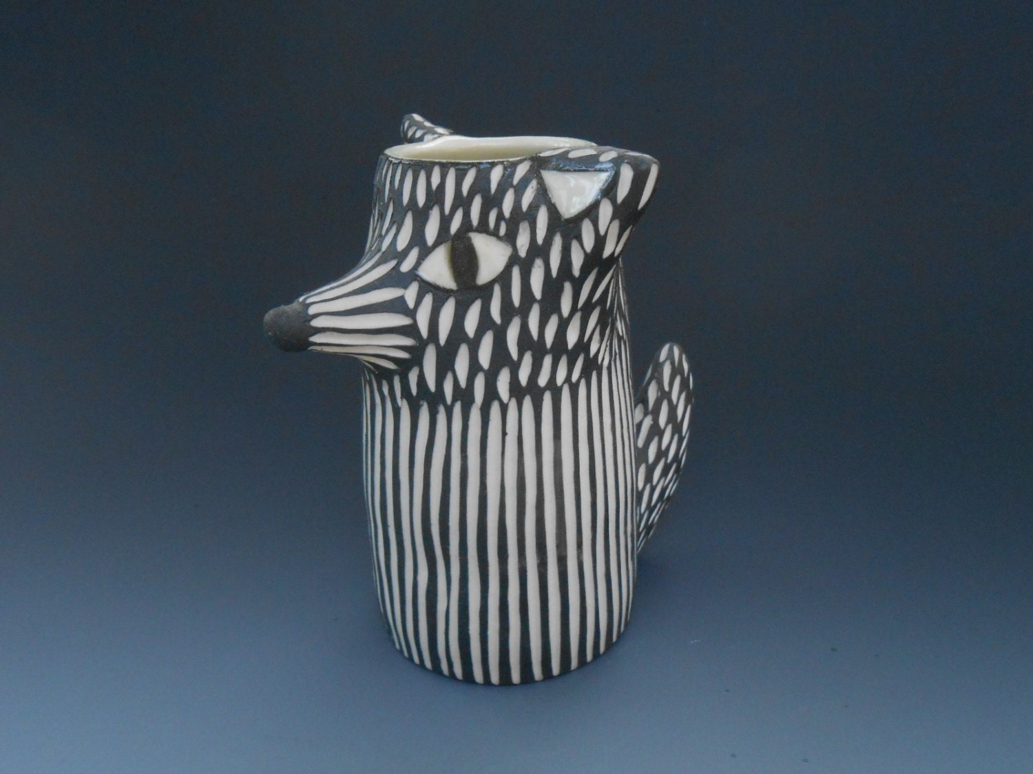 Modern Porcelain Fox Vase Sculpture