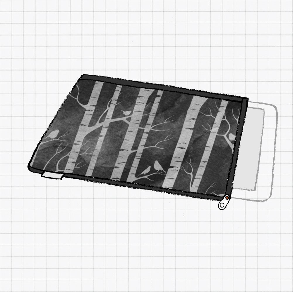 iPad & Moleskine Sleeve - Birch Forest (Smokey)