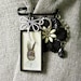 Rabbit Brooch Pin , Animal Brooch , Scarf Pin or Shawl Pin , Mixed Media Collage Jewelry , Whimsical Jewelry