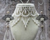 Oriental Splendor - Asian influenced Venise lace choker and earrings