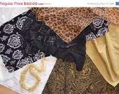 SALE ELeGANCE 7 Piece Newborn Baby LaYERiNg SeT PHoTo Prop 6 Draping Cloths Lace Stretch Wraps 1 Tie Back Headband Gold Black White