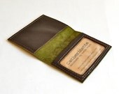 Salvaged Navy Leather ID Mini Wallet