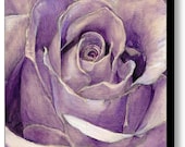 Purple Rose Painting - Floral Hand Embellished Limited Edition Print