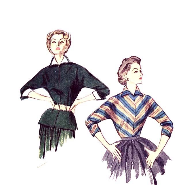 50s Fitted Blouse vintage pattern  32-26.5-35 xs SALE