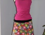 Bright floral on grey aline skirt available in medium