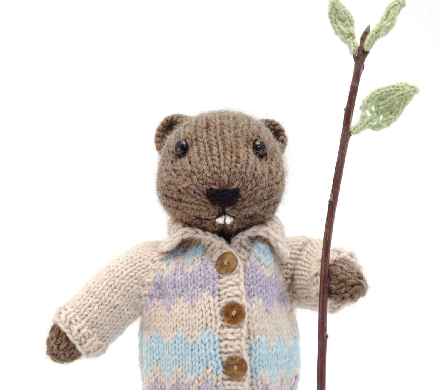 Beaver with Sweater Coat Knitting Pattern