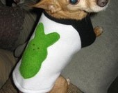 Easter Bunny or Chick Peep fleece dog shirt in sizes M, L, and XL
