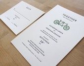 Bicycle Wedding Invitation - Letterpress Printed (Sample Set)