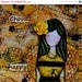 SUMMER SALE Original Inspirational Mixed Media Art, Yellow, Bees, Earth Tones, Choose to BEE Happy