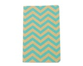 Chevron Notebook Moleskine Mint Green Pattern Screen Printed Pocket Cahier - finestimaginary