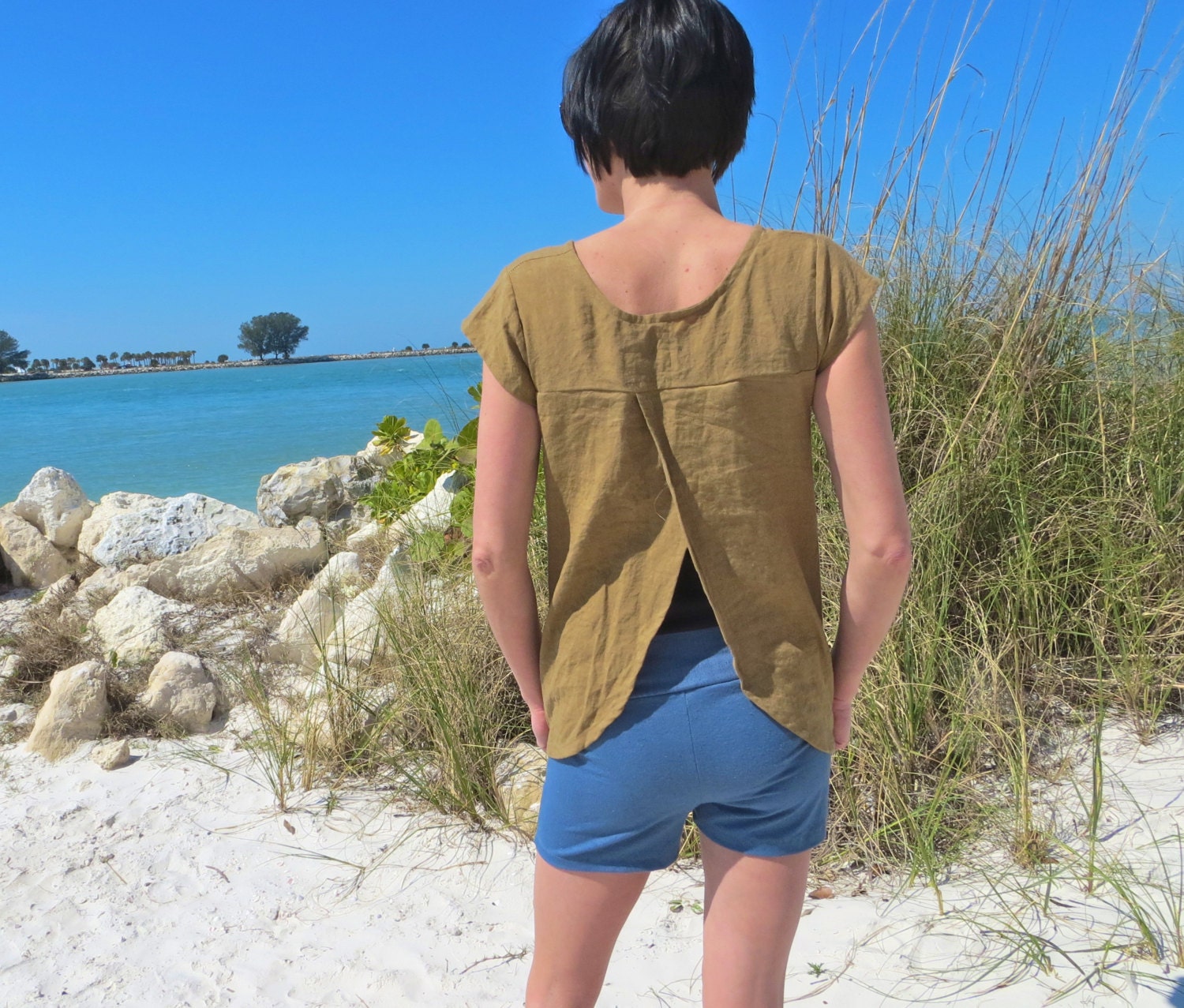 Organic Linen Petal Top