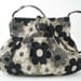 small tote bag -black and white handbag- sexy pleated purse- shoulder bag , italian tapestry