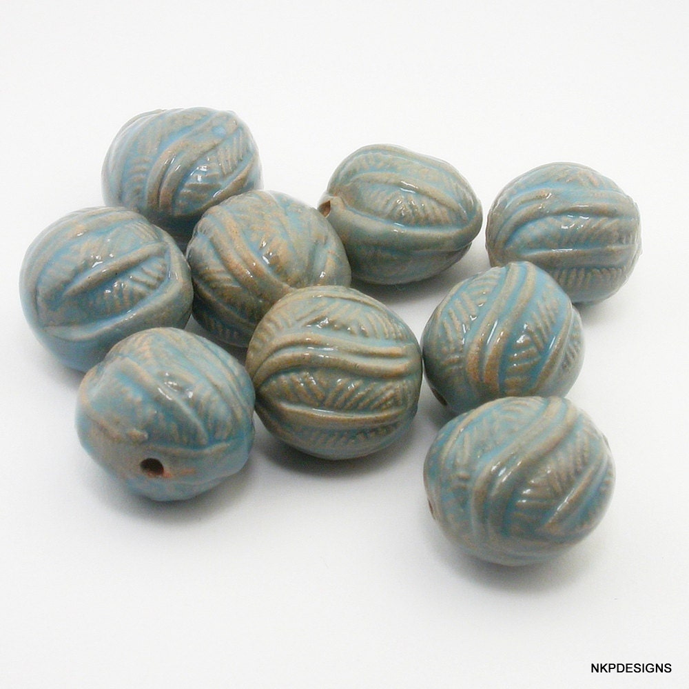Light Blue Sweater Stoneware Beads