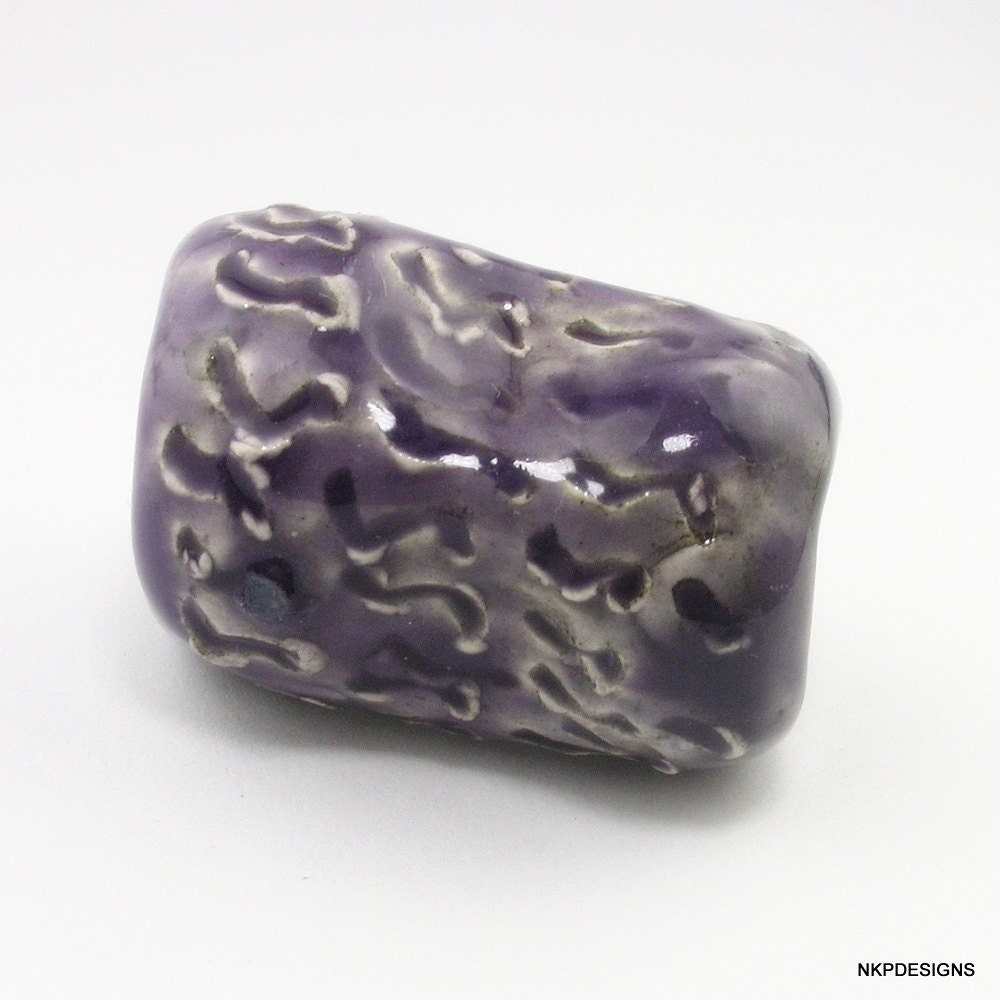 Vanilla Grape Barrel Porcelain Ceramic Bead