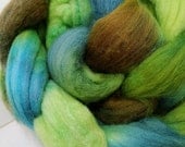Polworth Tussah Silk Top in Mermaid Multi Color Hand Dyed Great Spinning Fiber