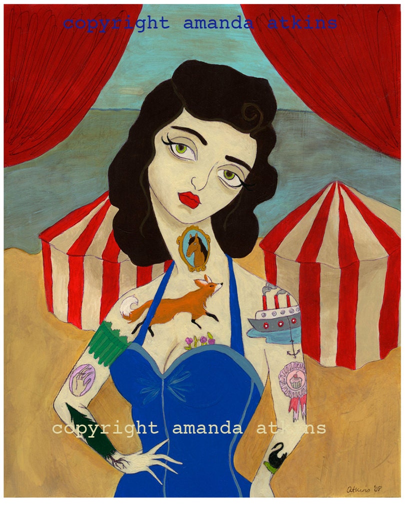 One Fund Boston fundraiser - 2 tattooed lady prints