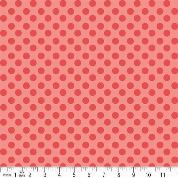 Fabric by the yard - Riley Blake - Felicity - Pattern C5003 - 100% cotton - Red Polka Dots
