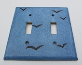 Birds on Blue Sky Recycled Double Light Switch Plates