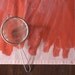 Watercolor Wash Linen / Cotton Tea Towel - Cranberry Sorbet