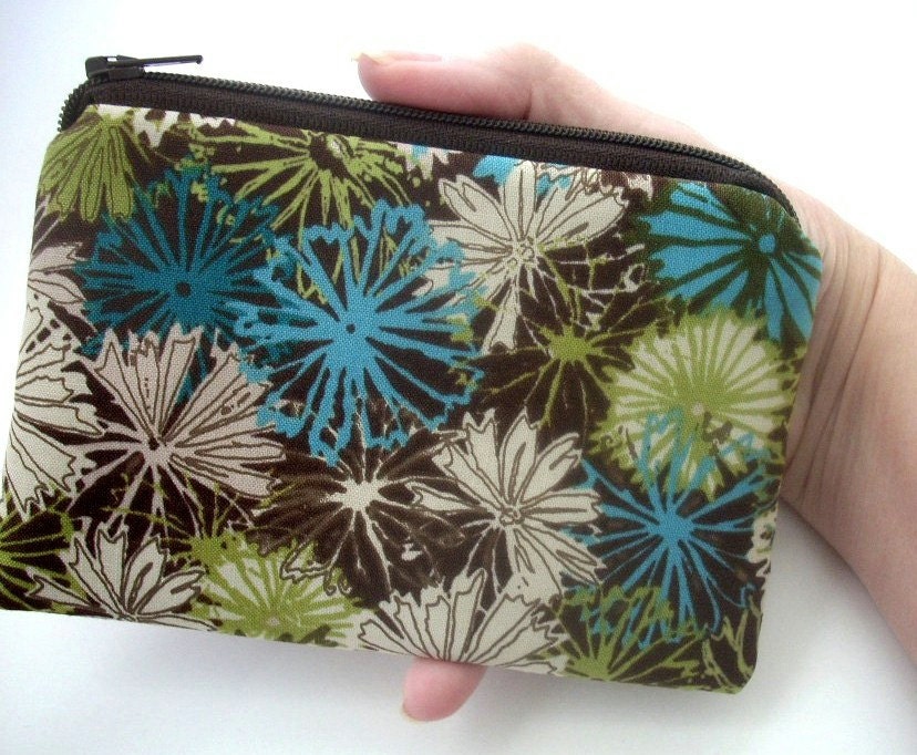 SALE Little Zipper pouch Coin Purse Gadget Case ECO Friendly Padded Blue Skies