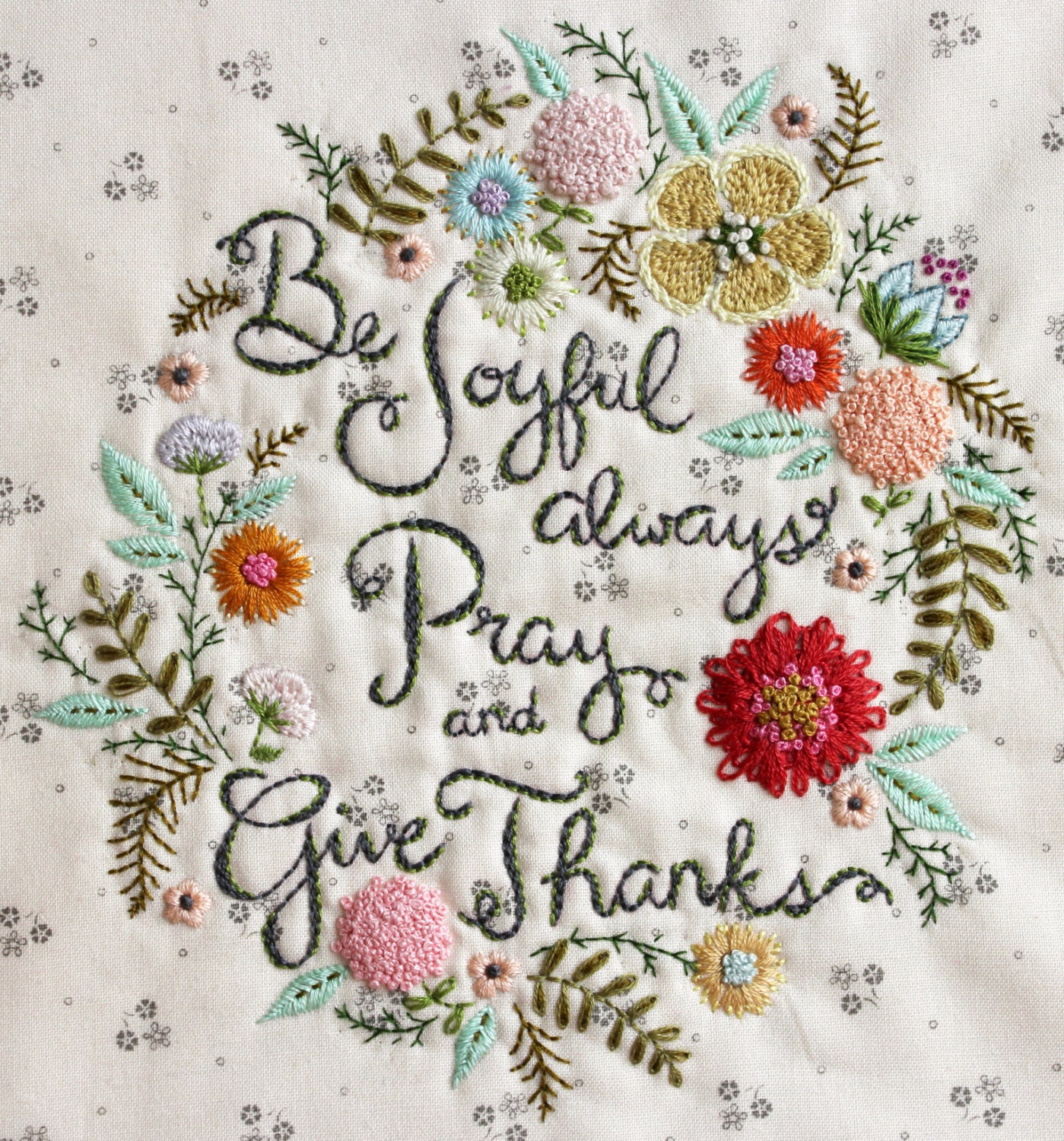 Be Joyful embroidery pattern PDF