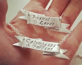 Personalized Quote Necklace, Sterling Silver Personalized Necklace, Custom Stamped Necklace, Personalized Quote Jewelry