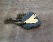 Sideways Heart Bracelet - Heart Jewelry - Brass Jewelry - Modern Boho Bracelet