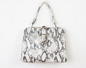 Black & White Snakeskin Handbag