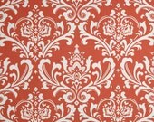Throw Pillow Cover 16X16 in Coral Damask