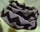 Infinity Scarf - Circle Scarf - Loop Scarf - Knit Scarf - KMZ Eternity Wrap - Lavender Chevron